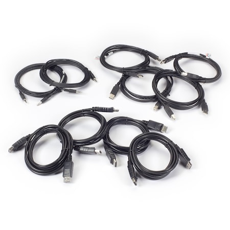 Black Box Secure Kvm Cable Kit, Dh Displayport, Audio, Usb, 10Ft, Cac SKVMCBL-DHDP-10C